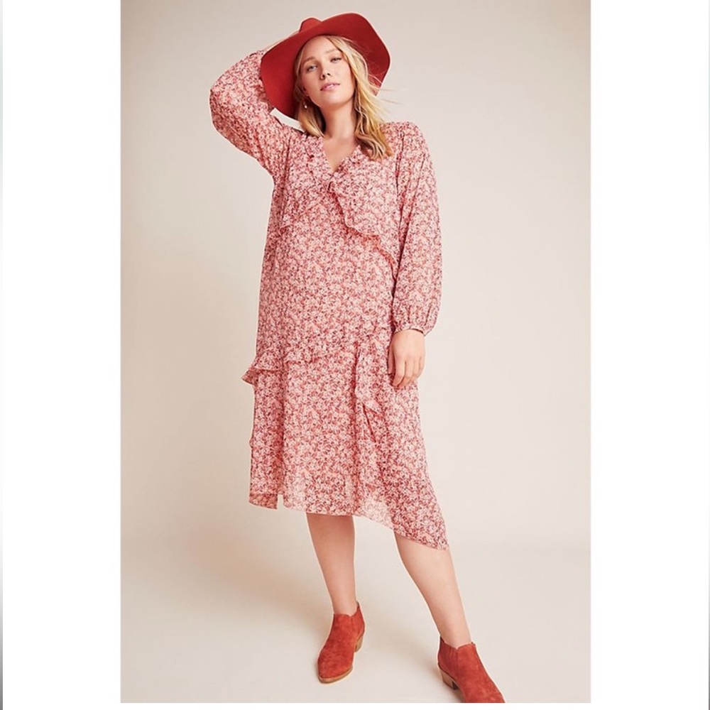 NWT ANTHROPOLOGIE MAEVE Sirena Ruffled Tunic Dress